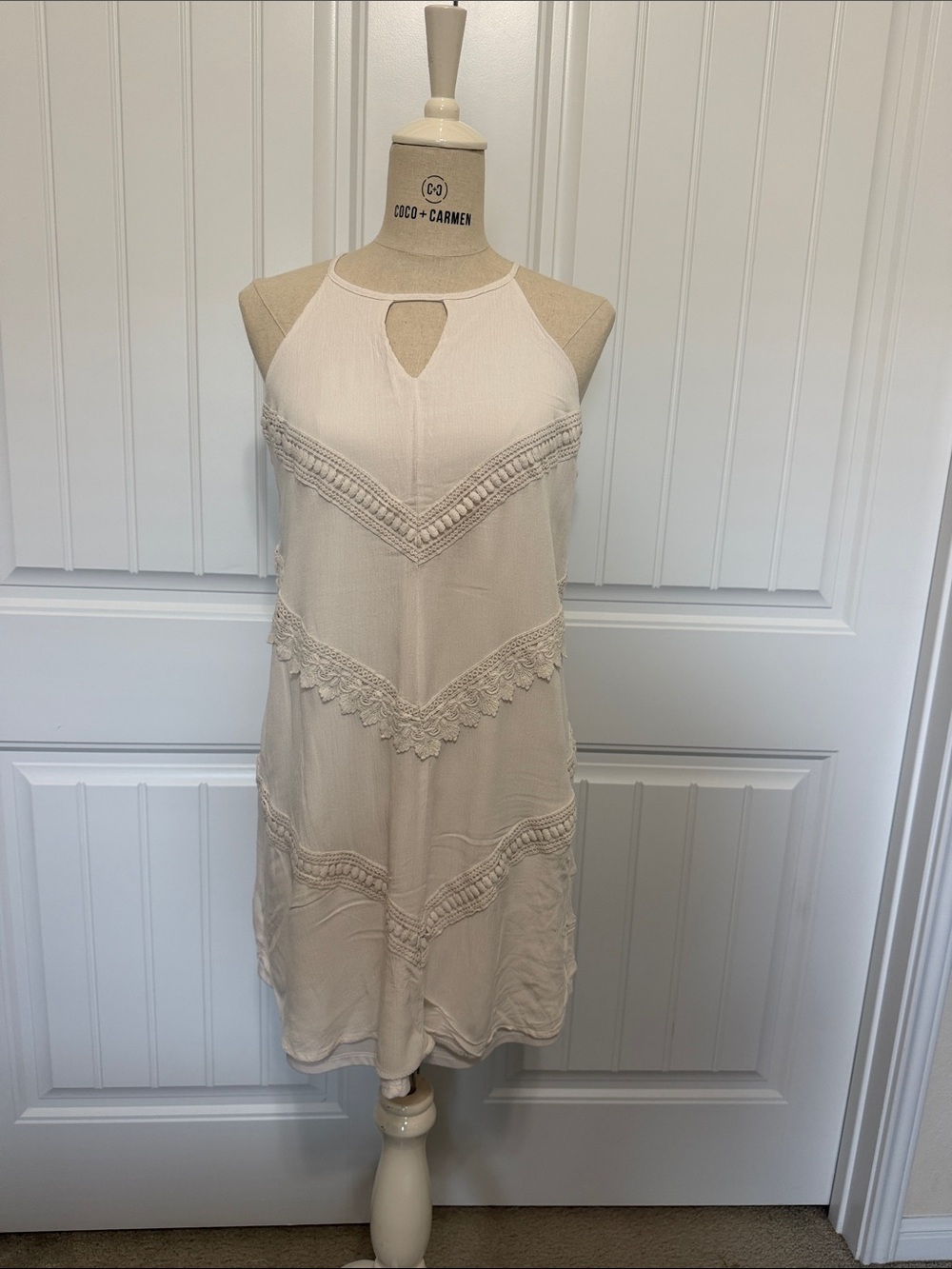 Mossimo Supply Co. Strapless Cream Lace-Trim Sundress